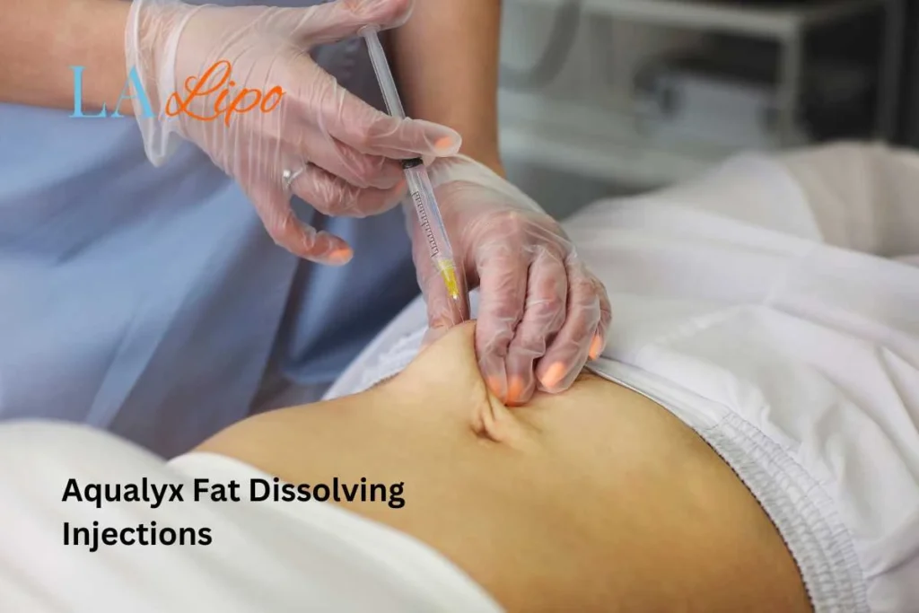 woman having fat dissolving injections Merseyside in the stomach