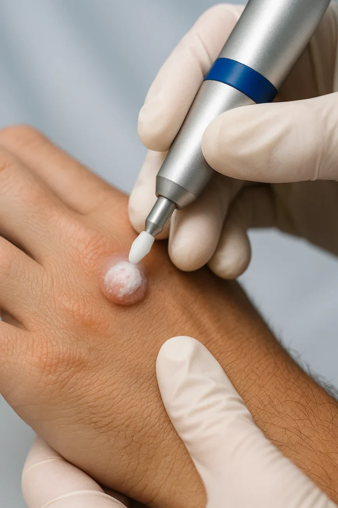 example of wart removal Merseyside using cryopen