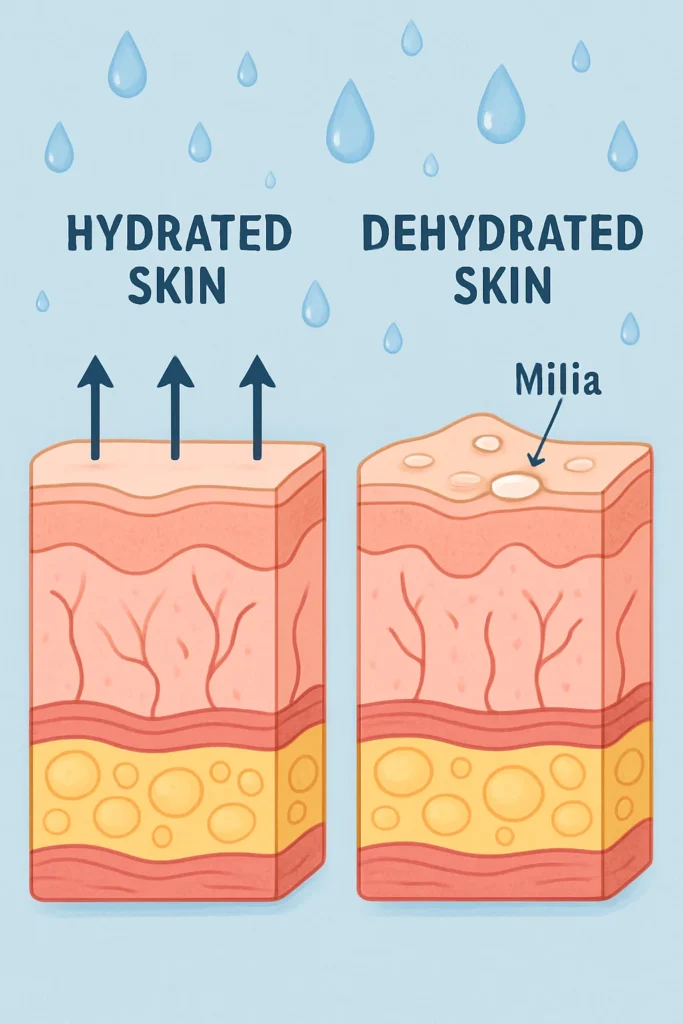 The importance of hydration and milia production Merseyside