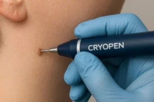 Person receiving skin tag removal Merseyside