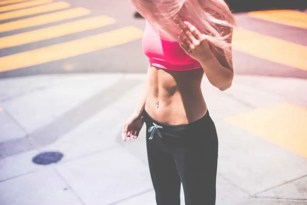 Woman with toned stomach after LA-EMS Body Sculpting Treatment Merseyside
